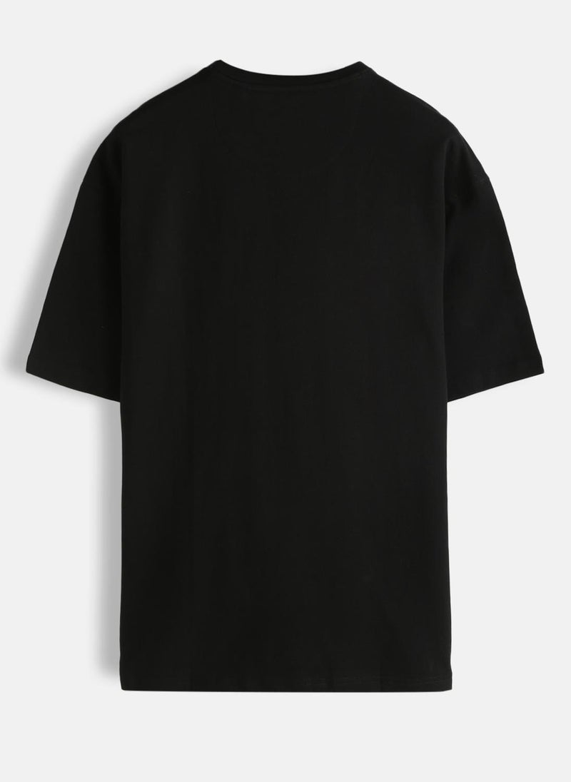 Wrogn Embroidered Oversized T-Shirt | Black - Image 2